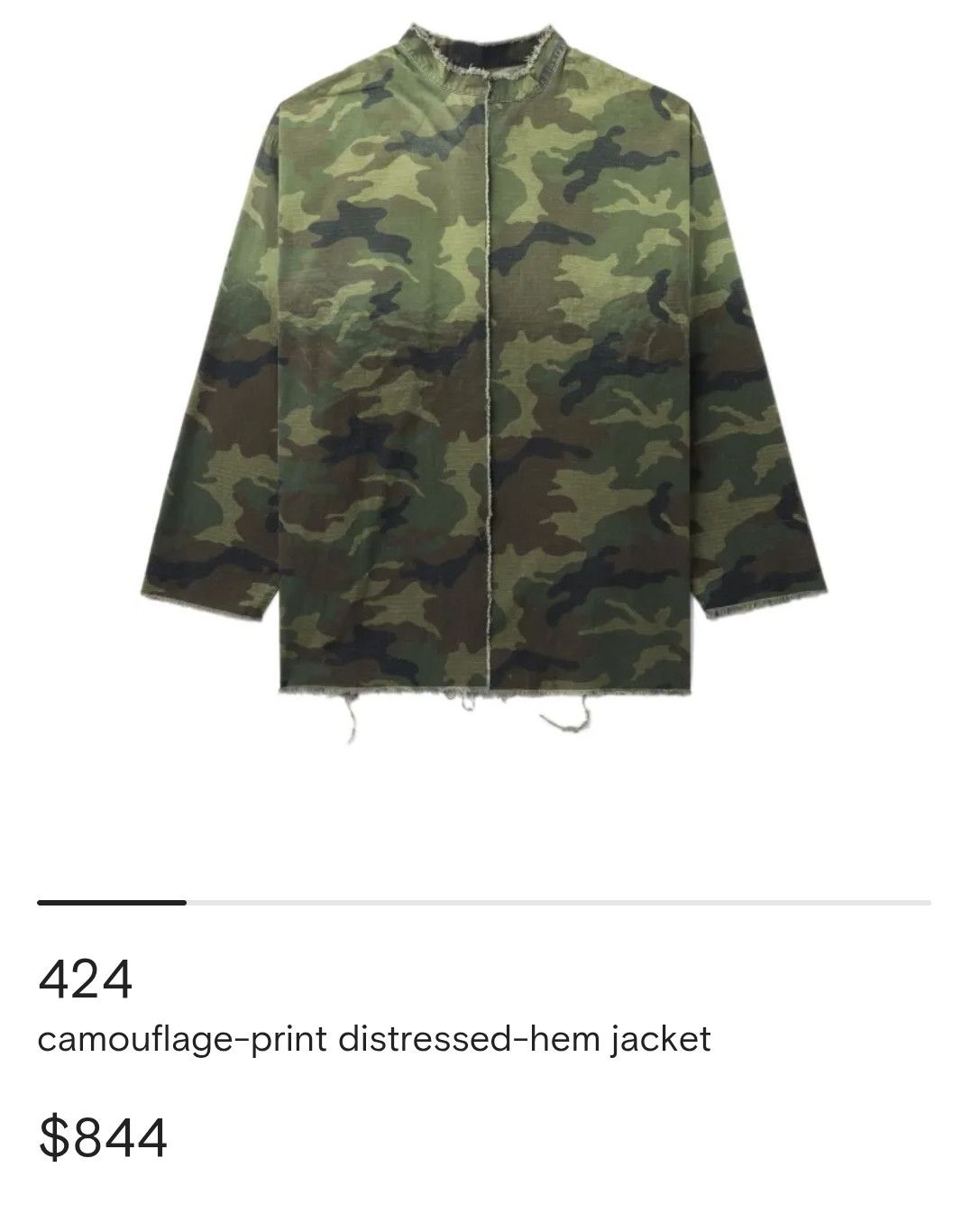 424 424 Camouflage Distressed Oversized Jacket Size US L / EU 52-54 / 3 - 17 Thumbnail