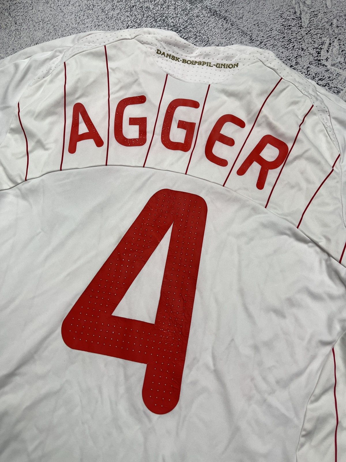 Adidas × Vintage Adidas Denmark 2008 #4 Agger Away Soccer Jersey Football Size US XL / EU 56 / 4 - 17 Thumbnail