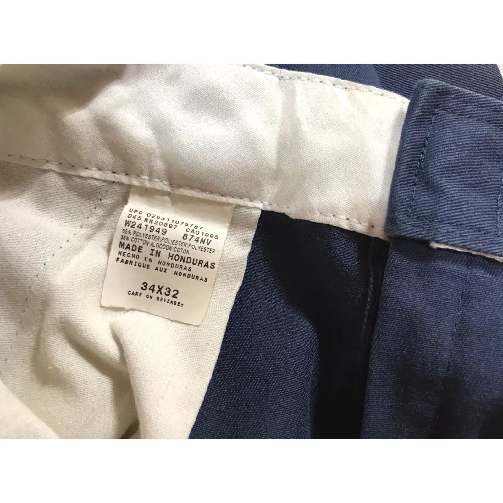 Dickies Dickies Work Pants Mens Size 34x32 Navy Blue Regular Fit Workwear Stains Size US 34 / EU 50 - 4 Thumbnail