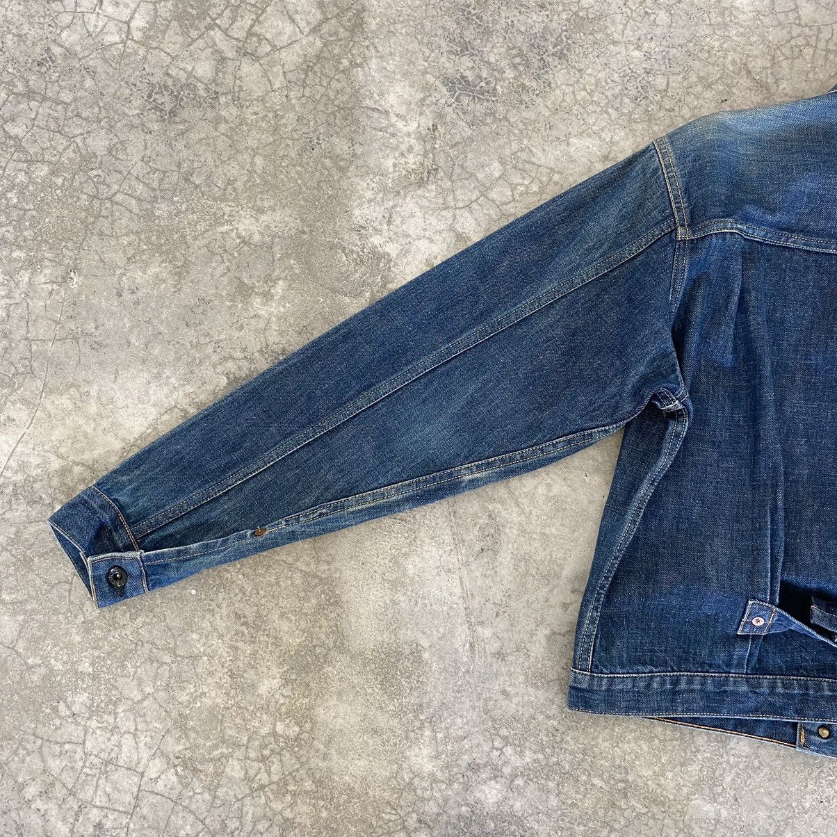 Evisu VTG 90’s Evis Type 1 Cinch Back Pleated Denim Jacket Size US S / EU 44-46 / 1 - 18 Thumbnail