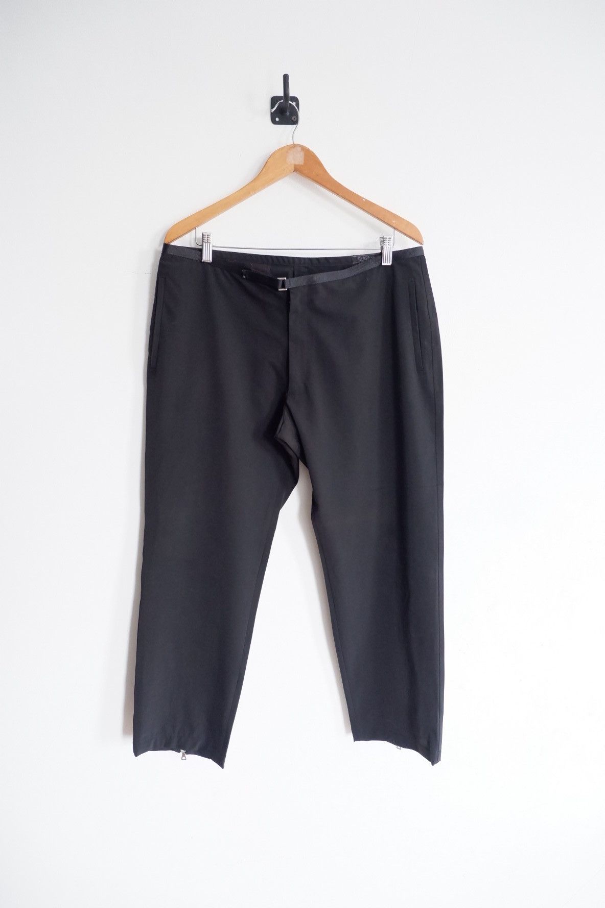 Prada PRADA Nylon Gabardine Cropped Belted Zipper Leg Pants Size US 34 / EU 50 - 1 Thumbnail