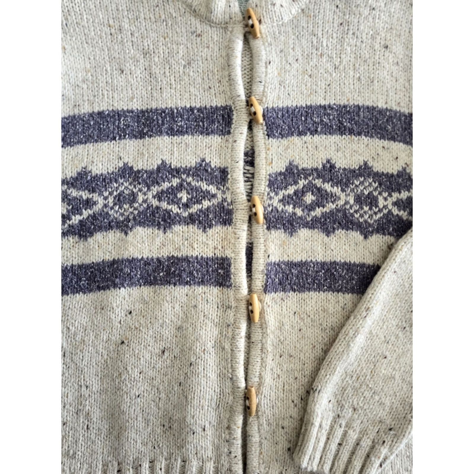 Vintage VTG St. Johns Bay Cardigan Sweater Cottagecore Wood Toggle Button Cream XS? Size L / US 10 / IT 46 - 3 Thumbnail