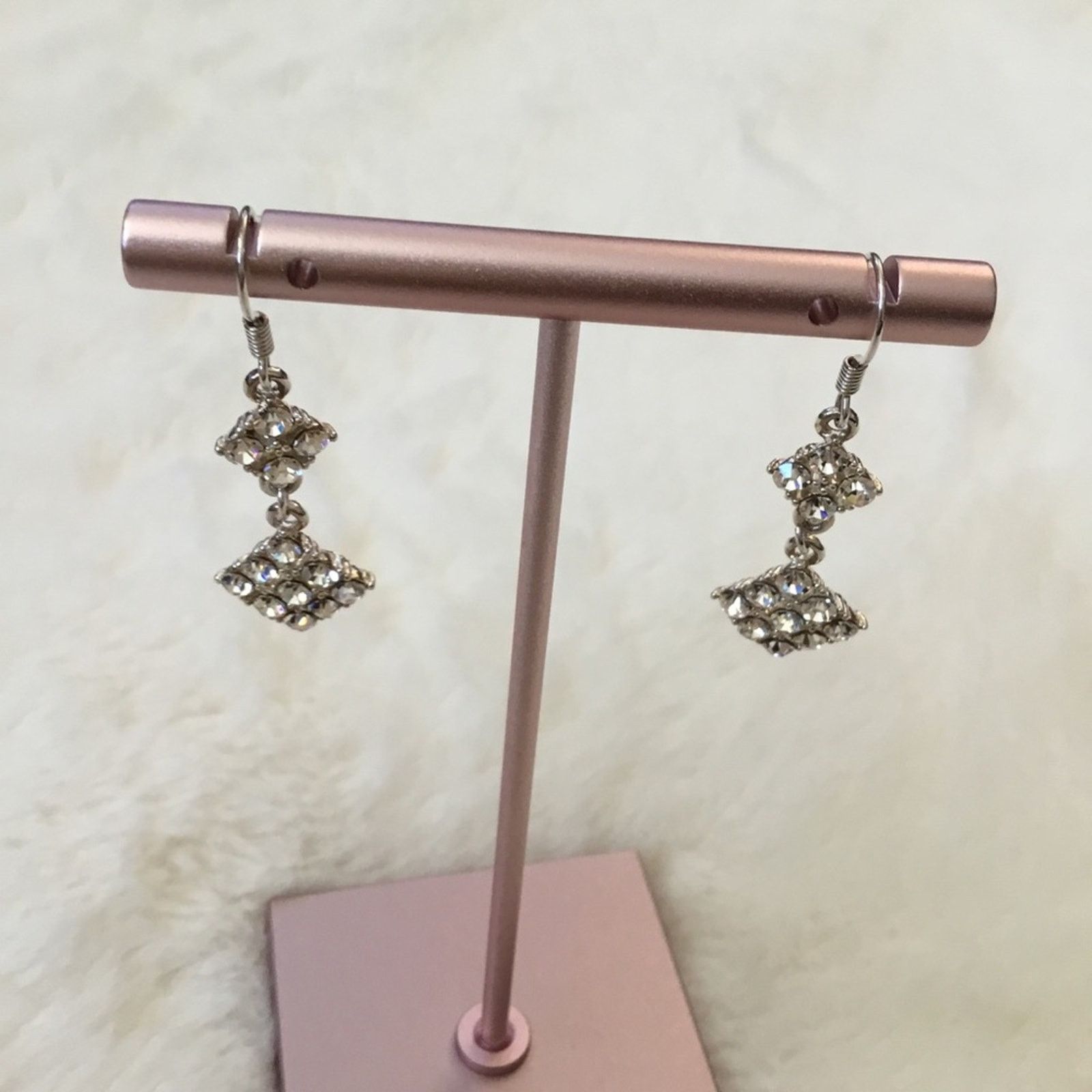 Other Silver Flower Crystals Dangle Earrings Size ONE SIZE - 1 Thumbnail