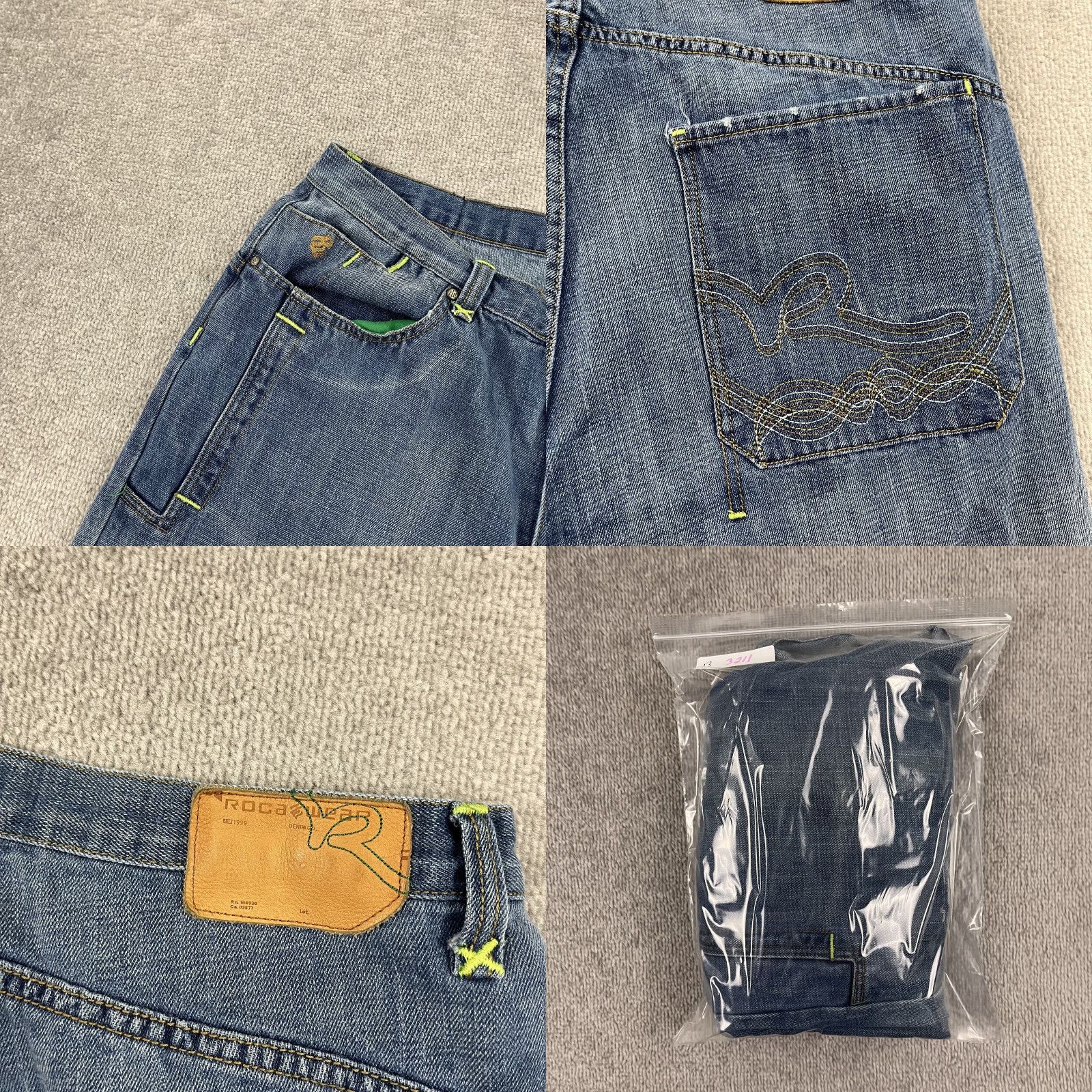 Rocawear VINTAGE Rocawear Jeans Mens 36 x 33 Blue Denim Skater Wide-Leg Hip Hop Embroidered 90s Grunge Retro Logo Mens Size US 36 / EU 52 - 8 Thumbnail