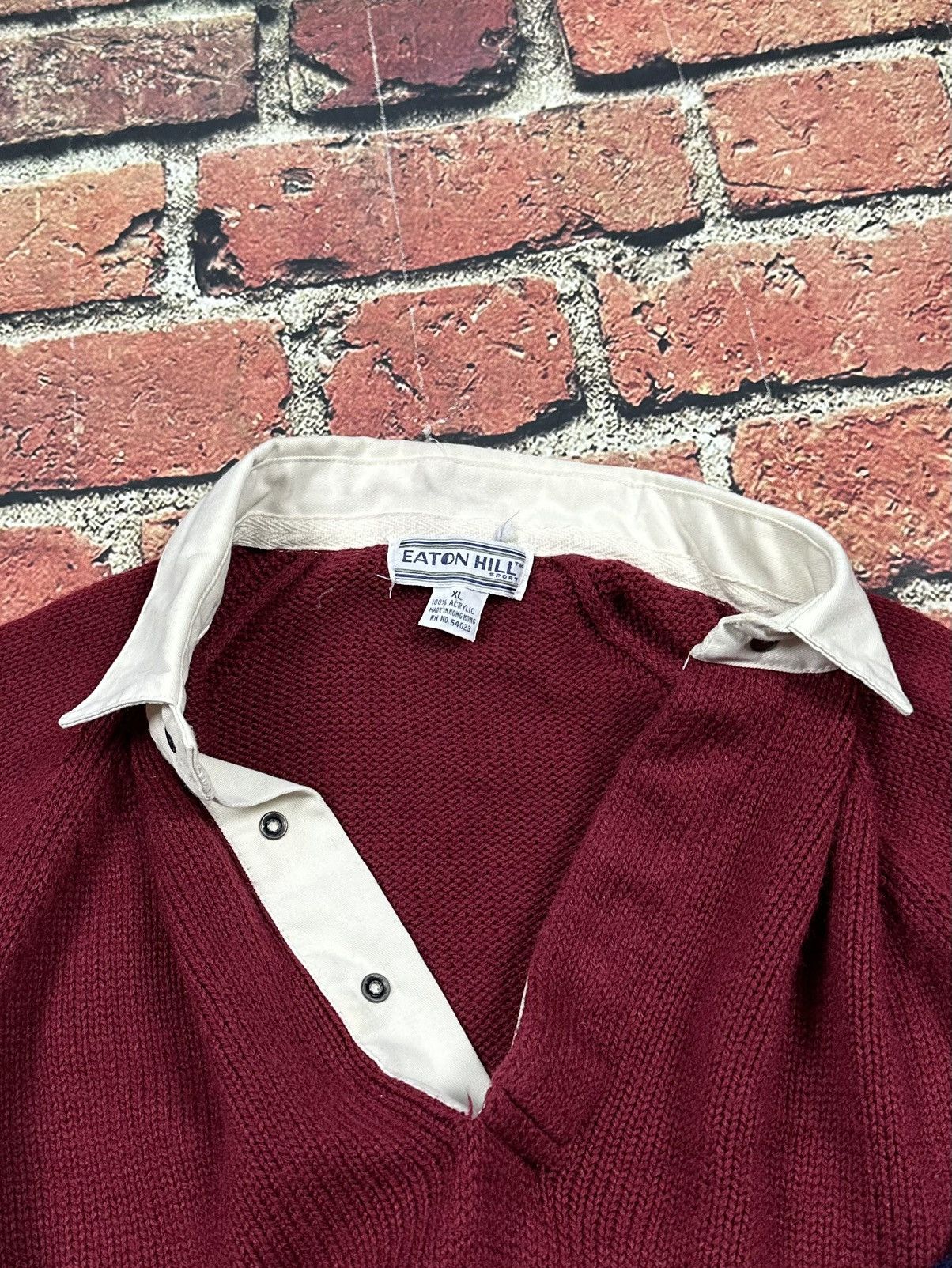 Vintage Vintage EATON HILL SPORT 1/4 Snap Button Collared Sweater Size US XL / EU 56 / 4 - 7 Thumbnail