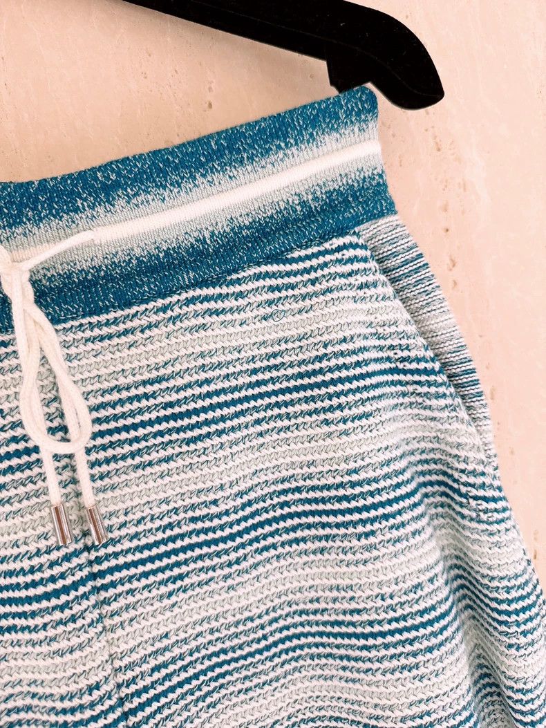 Loro Piana LORO PIANA Blue and white gradient cotton knit shorts Size 25" / US 0 / IT 36 - 3 Thumbnail