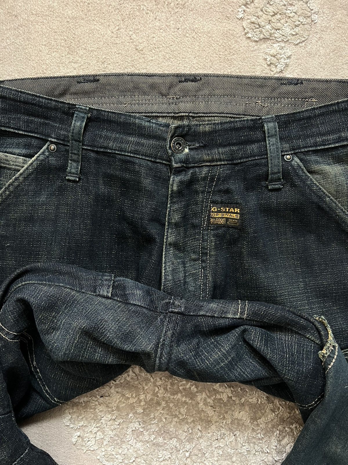 G-Star CRAZY VINTAGE G-STAR RAW CONCEPT ELWOOD OPIUM RARE JEANS Size US 31 - 11 Thumbnail