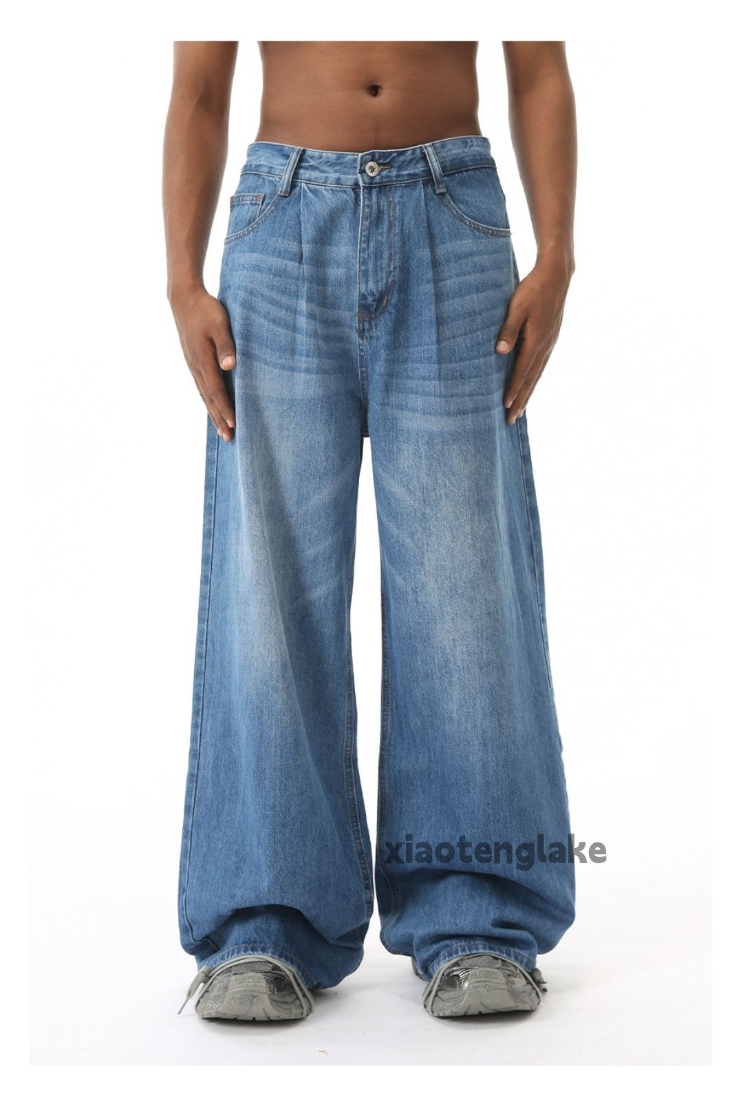 Jean × Vintage Unisex washed faded utility hiphop loose baggy jeans Size US 32 / EU 48 - 7 Thumbnail