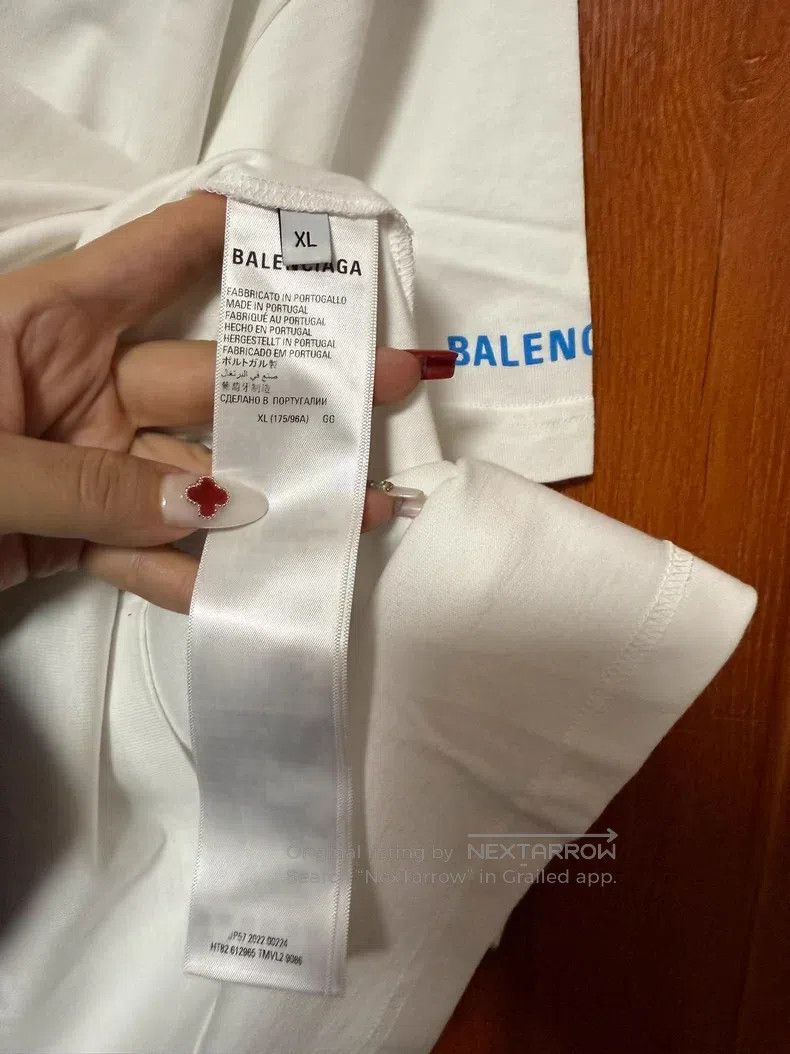 Balenciaga Balenciaga Printed Logo Round Neck Short Sleeve Raglan Sle Size US XL / EU 56 / 4 - 6 Thumbnail