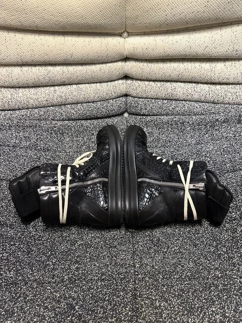 Rick Owens Rick Owens Black Python Leather High Top Sneakers. Size US 8.5 / EU 41-42 - 5 Thumbnail