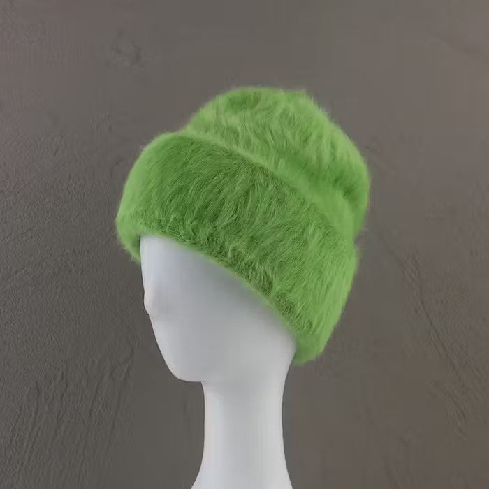 Japanese Brand Fashion Fluffy Rabbit Fur Beanie Hat Size ONE SIZE - 4 Thumbnail
