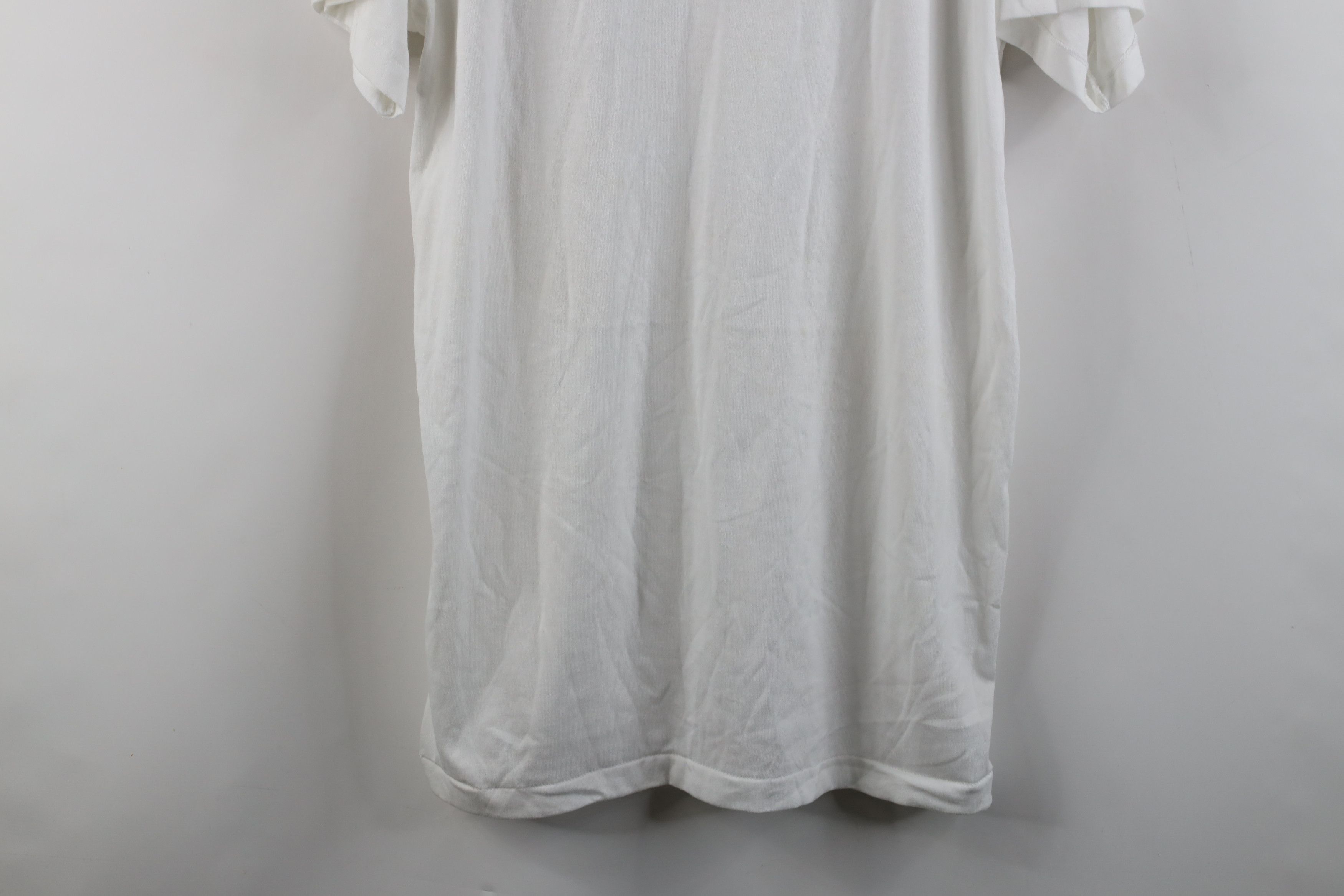 Vintage Deadstock Vintage 80s 90s Bike Henley T-Shirt White USA Size US L / EU 52-54 / 3 - 3 Thumbnail