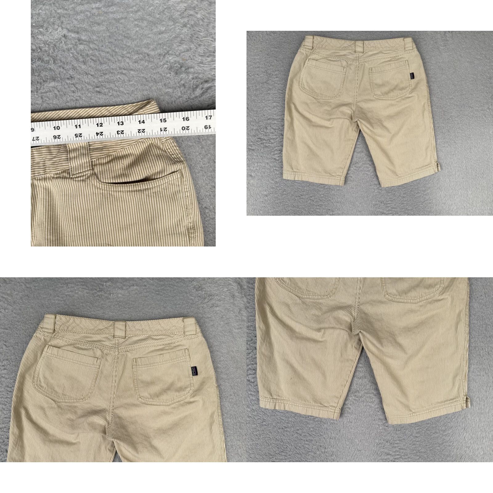 Patagonia Patagonia Bermuda Shorts Womens 6 Beige Striped Organic Cotton Twill Casual Size 28" / US 6 / IT 42 - 9 Thumbnail
