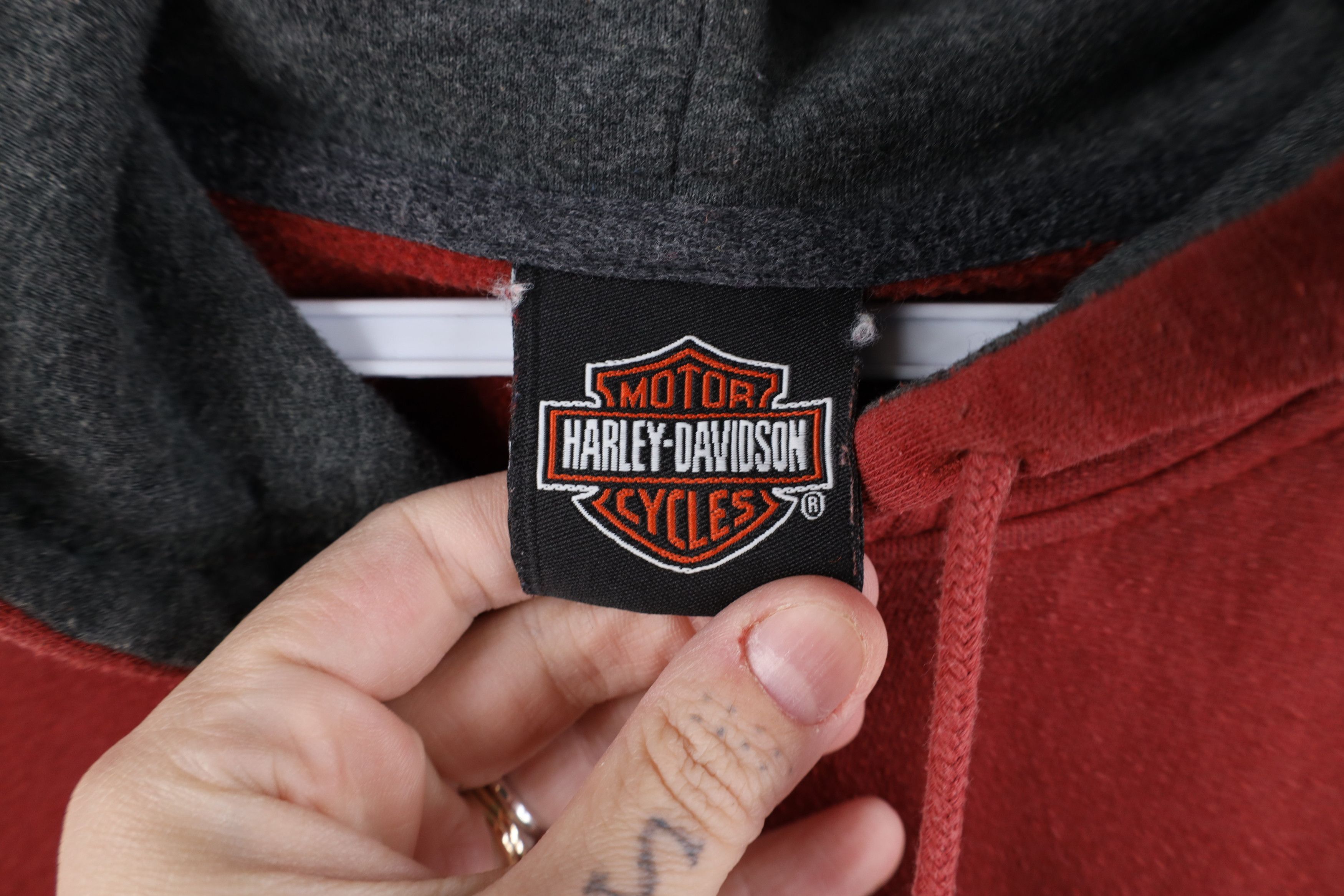 Harley Davidson Vintage Harley Davidson Spell Out Hoodie Sweatshirt Red Size US M / EU 48-50 / 2 - 9 Thumbnail