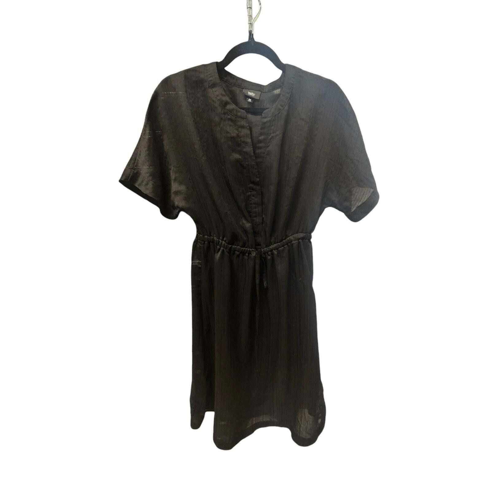 Designer Mossimo Shirt Dress V Neck Elastic Waist lack Size Medium Size M / US 6-8 / IT 42-44 - 3 Thumbnail