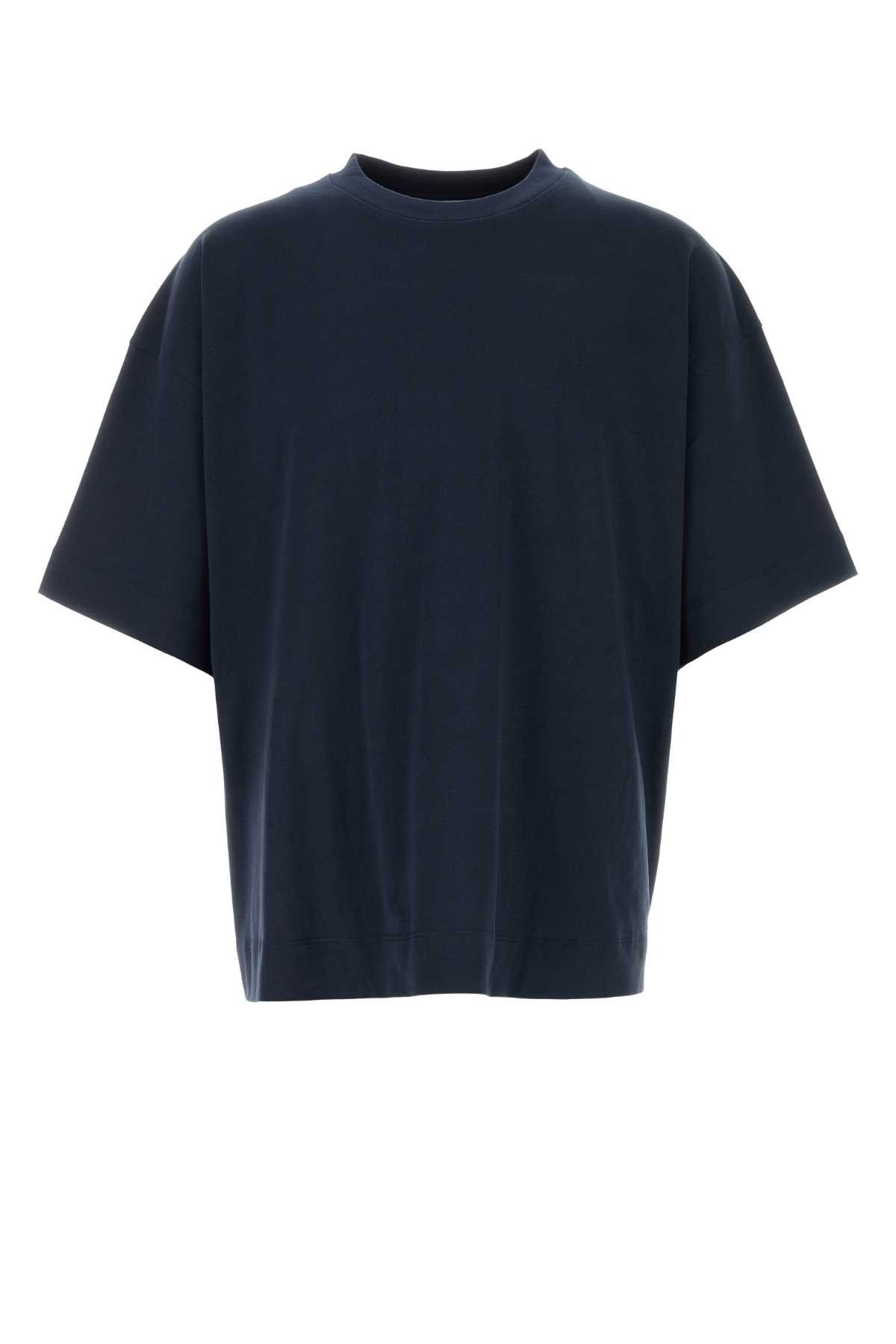 Dries Van Noten Midnight Blue Cotton Heno Oversize T-Shirt Size US S / EU 44-46 / 1 - 1 Thumbnail