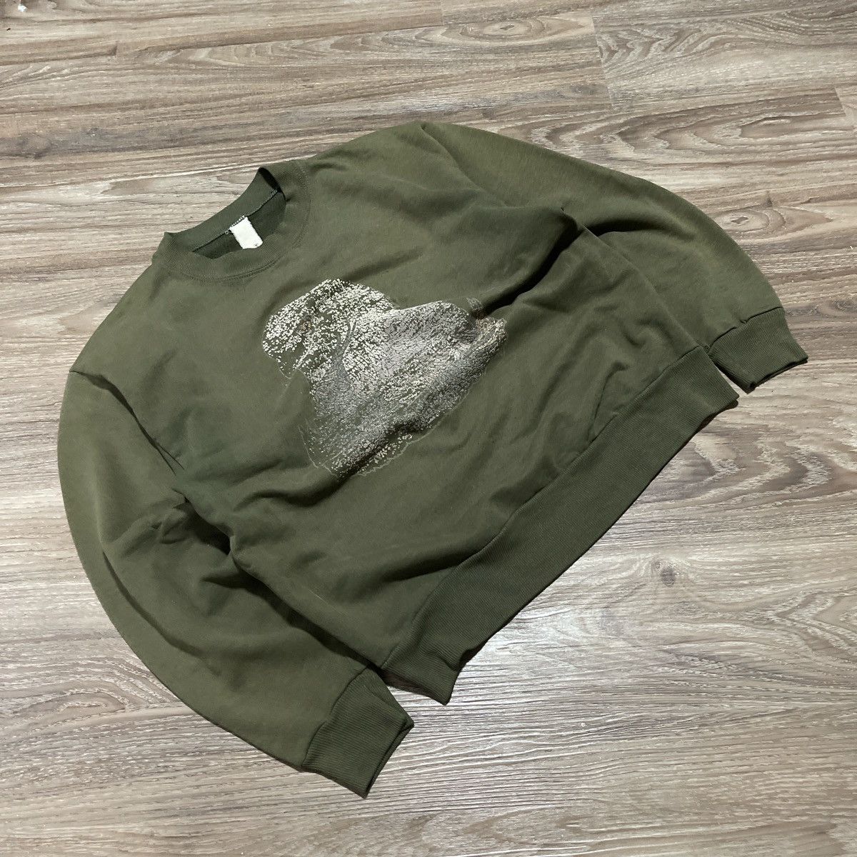Japanese Brand × Vintage Vintage 90s Eagles Army Green Sweater Size US S / EU 44-46 / 1 - 2 Thumbnail