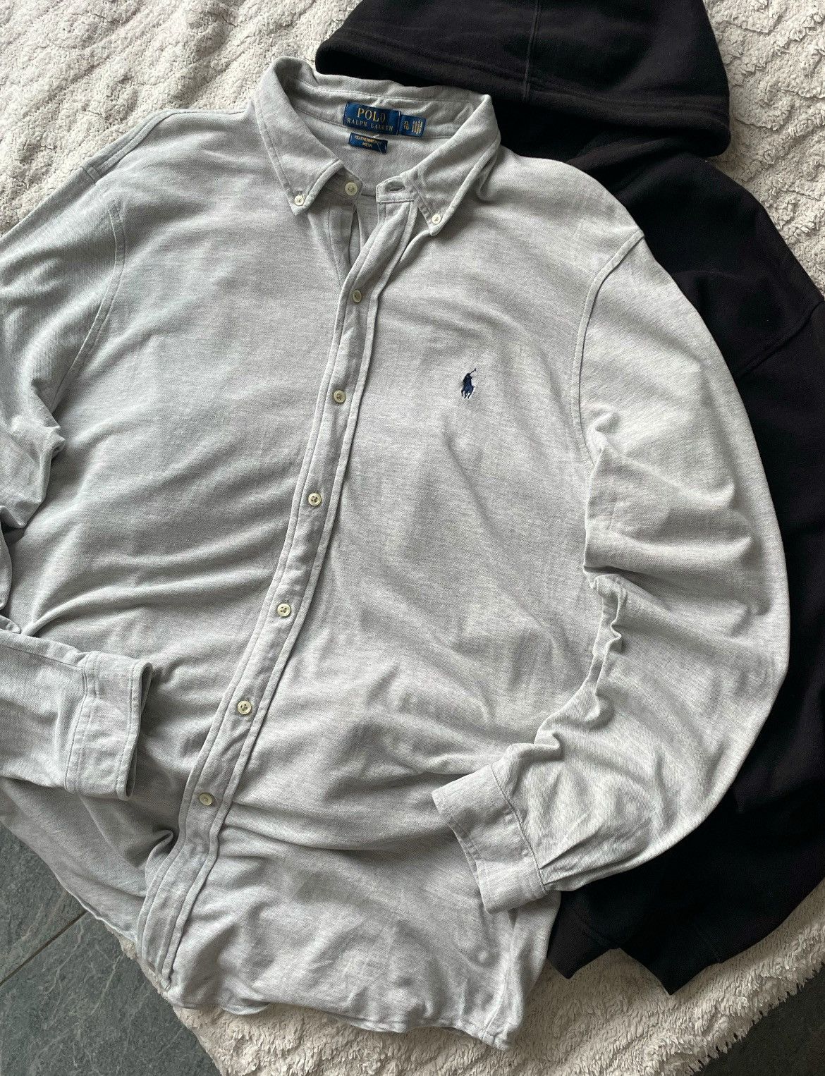 Polo Ralph Lauren Vintage shirt PRL Ralph lauren mens grey Size US XL / EU 56 / 4 - 2 Thumbnail