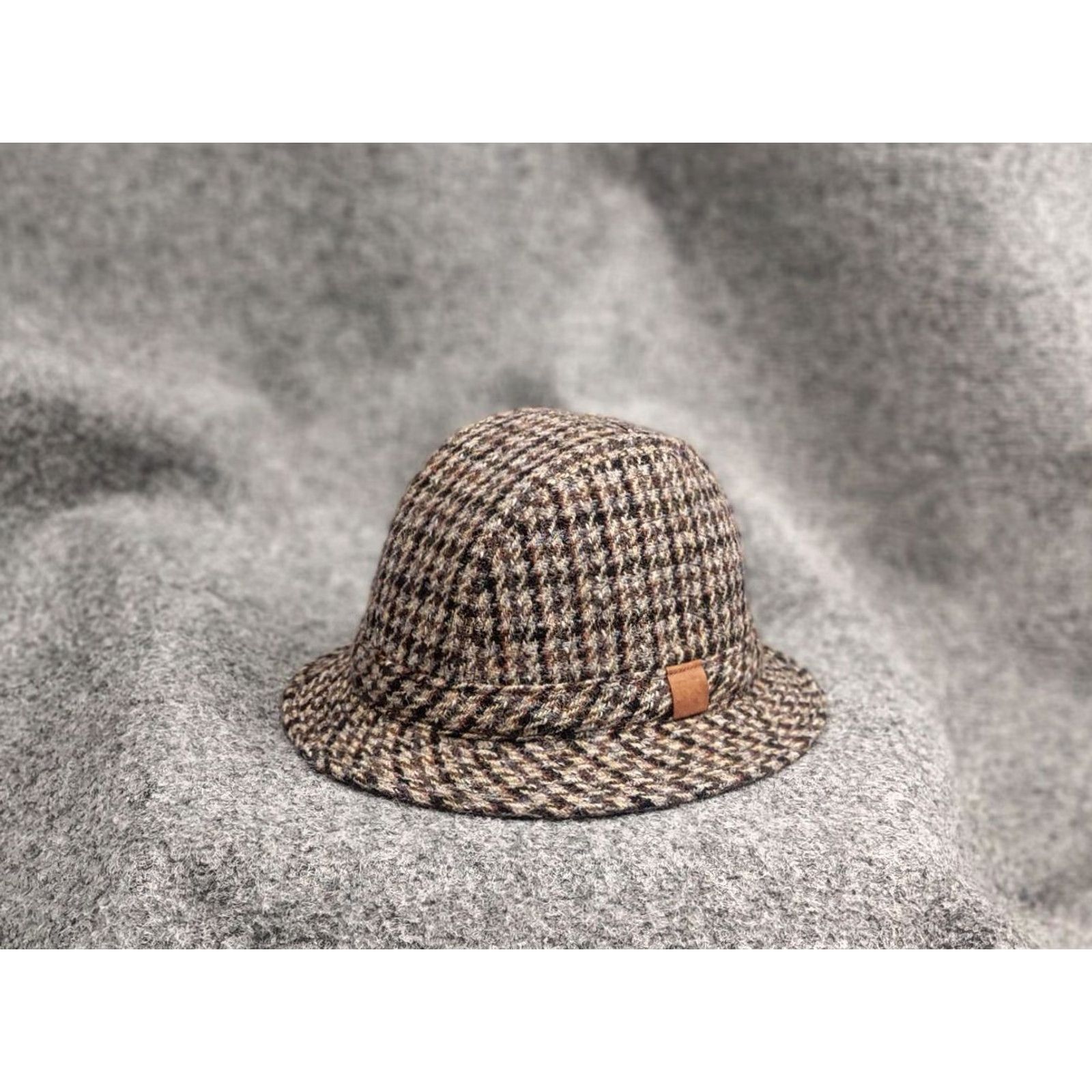 Harris Tweed Vintage Harris Tweed Wool Hat Fedora England - Classic Trilby Hat, Herringbone, Size S, Brown, Wool, 80's, Mens Size ONE SIZE - 4 Thumbnail