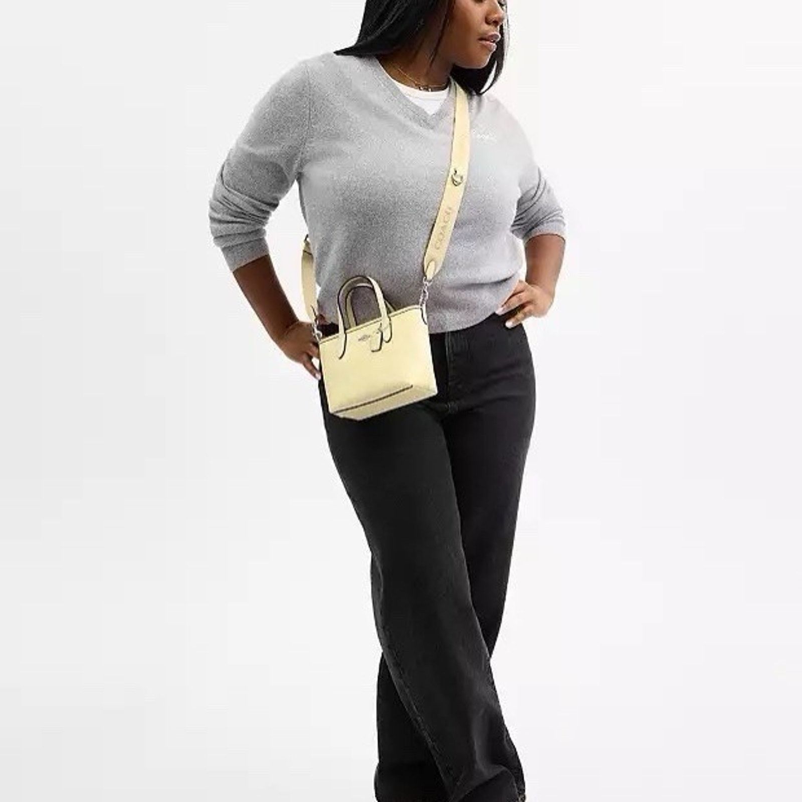 Coach NWT Coach City Mini Tote Bag CW032 Silver/Hay Size ONE SIZE - 13 Thumbnail