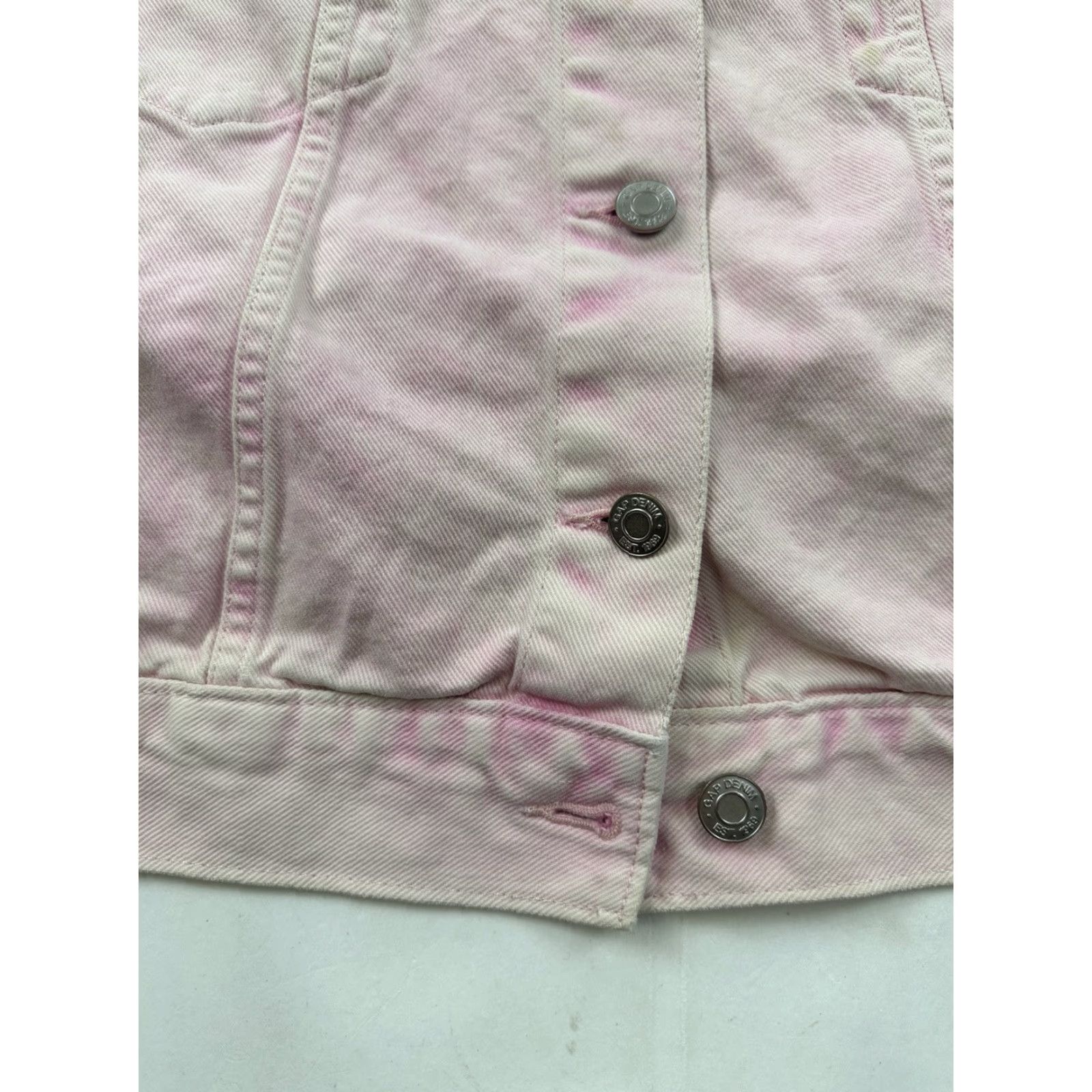 Gap VINTAGE Gap Jacket Womens 2XL Pink Dye Denim Button Up Motorcycle Y2K Basic Jacket Womens Size XXL / US 16-18 / IT 52-54 - 3 Thumbnail