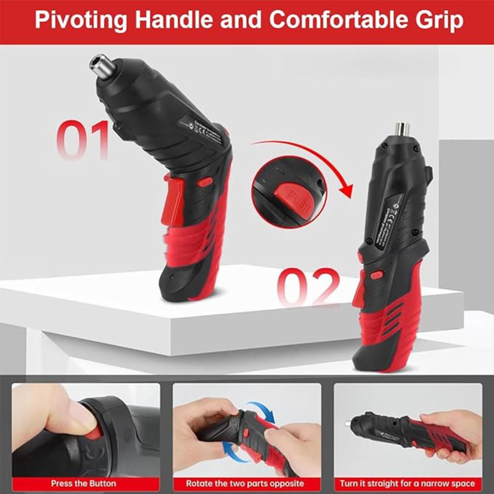 The Unbranded Brand Cordless Screwdriver Pistol Shape Set with Case and Bits Bla Size ONE SIZE - 3 Thumbnail