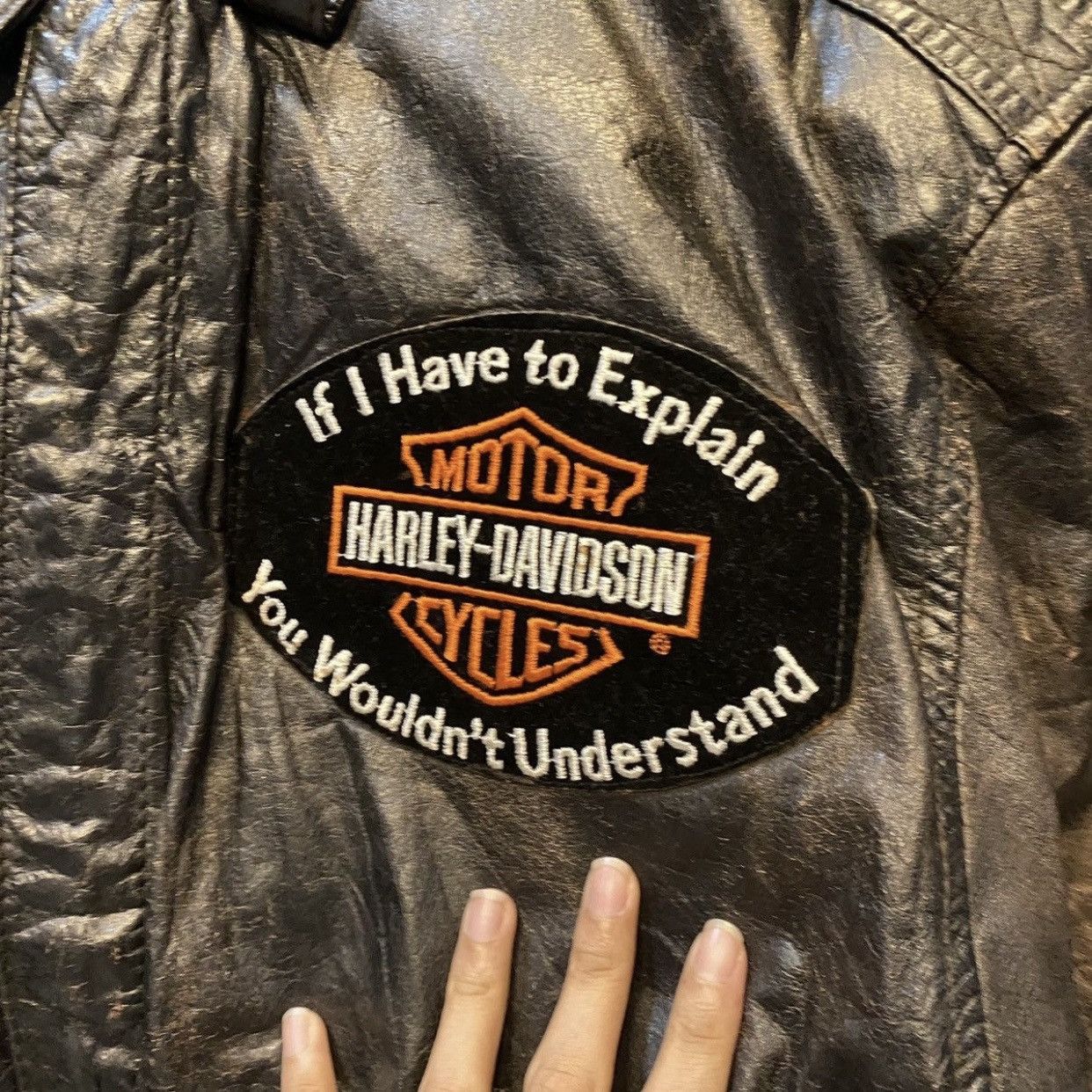 Harley Davidson RareVINTAGE Harley Davidson Distressed Bomber Leather Jacket Size US M / EU 48-50 / 2 - 17 Thumbnail