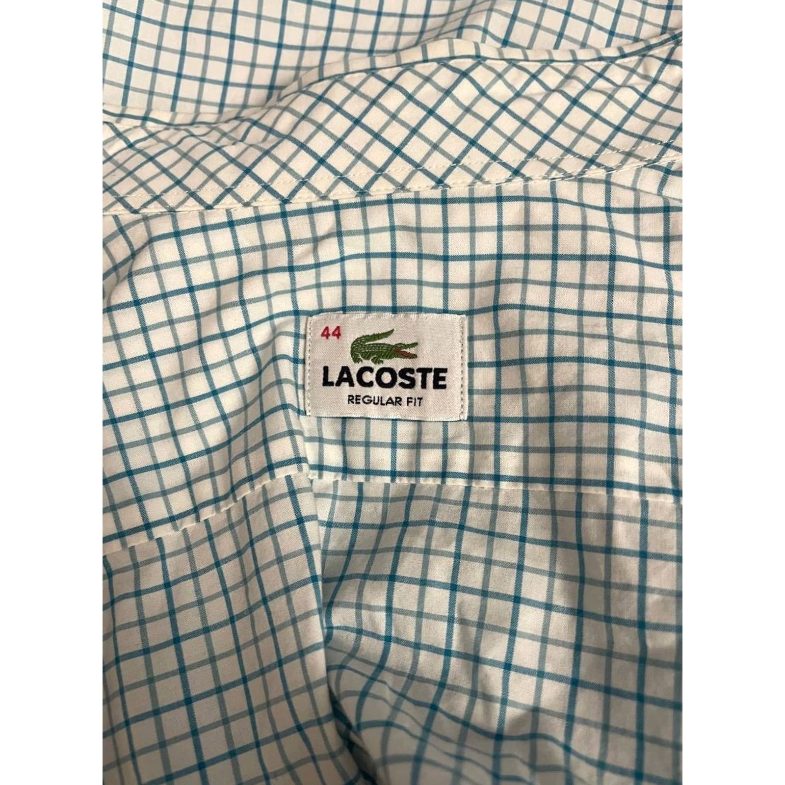 Lacoste Lacoste Button-Down Shirt Mens 44 Blue & White Gingham Pattern Regular-Fit Shirt Size US XXL / EU 58 / 5 - 3 Thumbnail