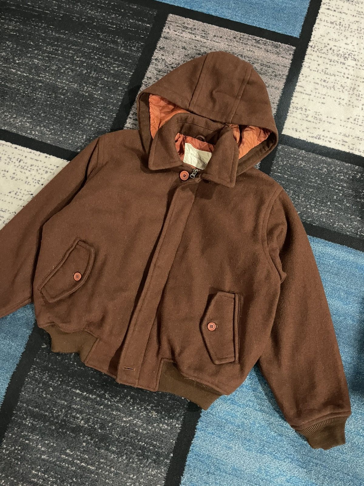 Japanese Brand × Vintage Vintage Flandre Club Hoodie Wool Jacket Size US L / EU 52-54 / 3 - 3 Thumbnail