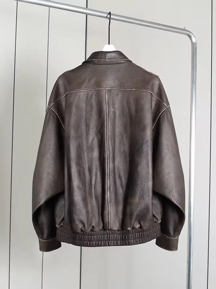 Vintage Distressed Y2k Vintage Retro Style Brown PU Leather Jacket Size M / US 6-8 / IT 42-44 - 2 Thumbnail