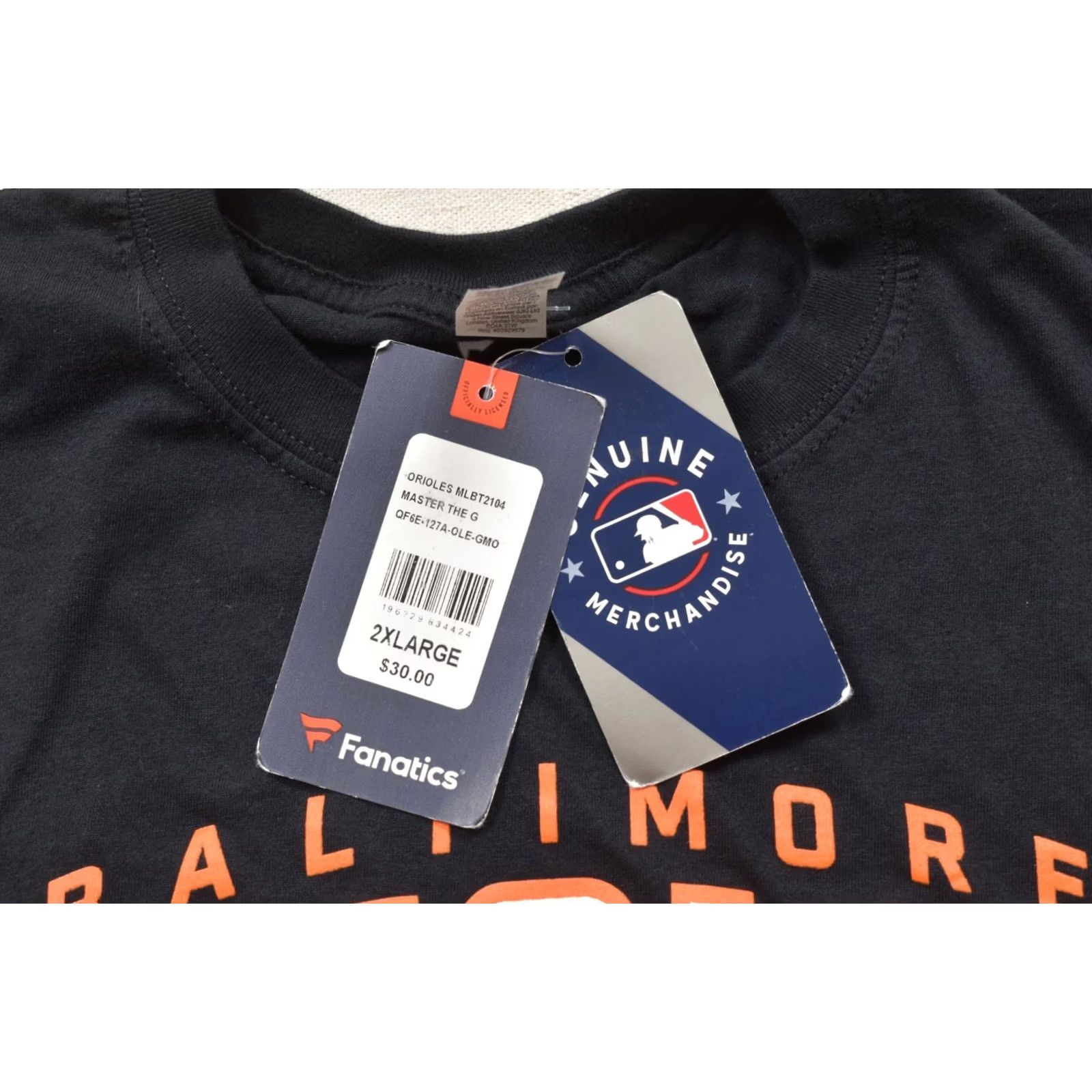 Vintage Fanatics Baltimore Orioles T-Shirt MLB Logo Cotton Crew Neck Short Sleeve 2XL Black Mens Regular NWT Size US XXL / EU 58 / 5 - 5 Thumbnail