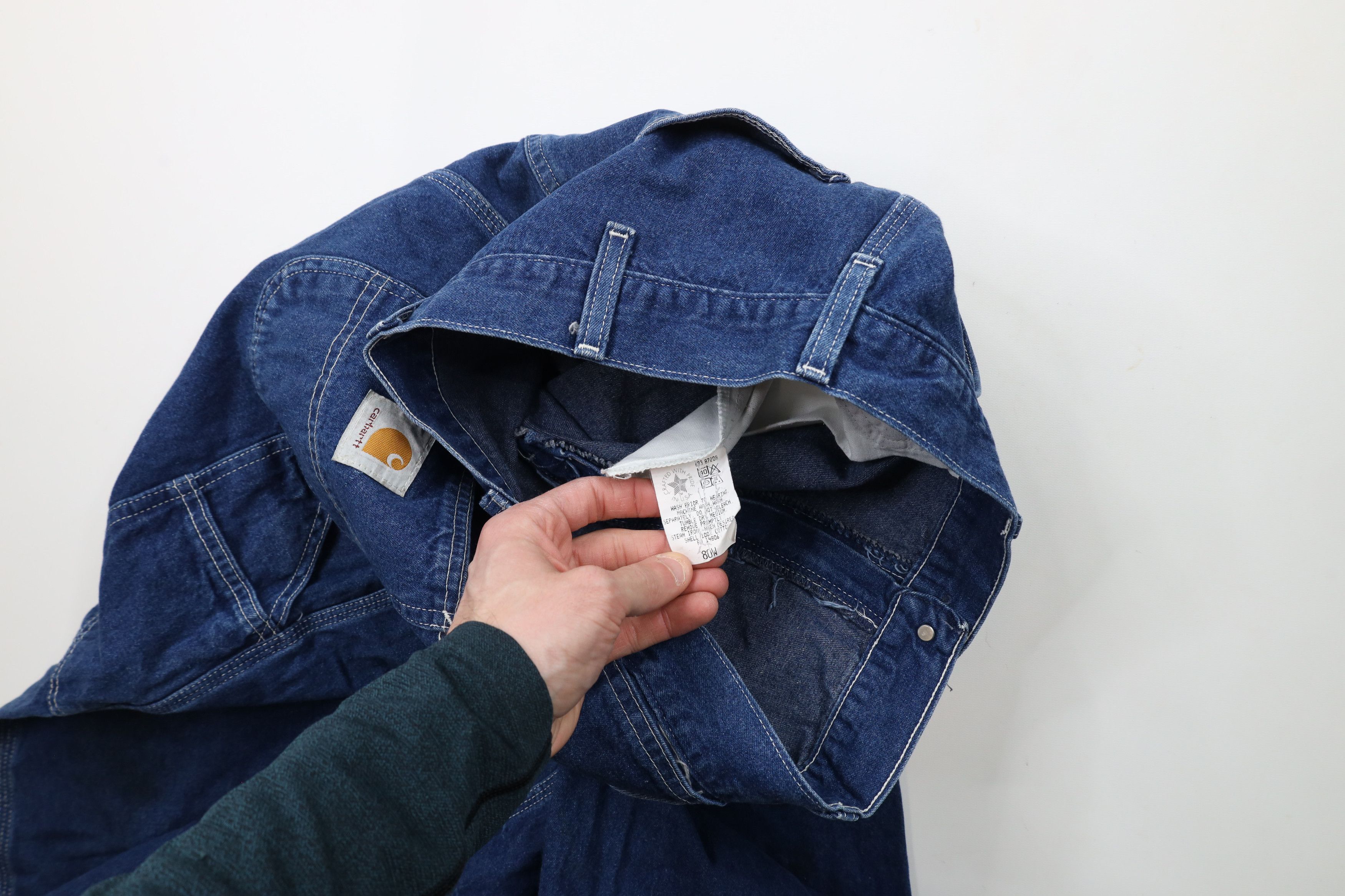 Carhartt × Vintage Vintage 90s Carhartt Spell Out Wide Leg Dungaree Jeans USA Size US 34 / EU 50 - 10 Thumbnail