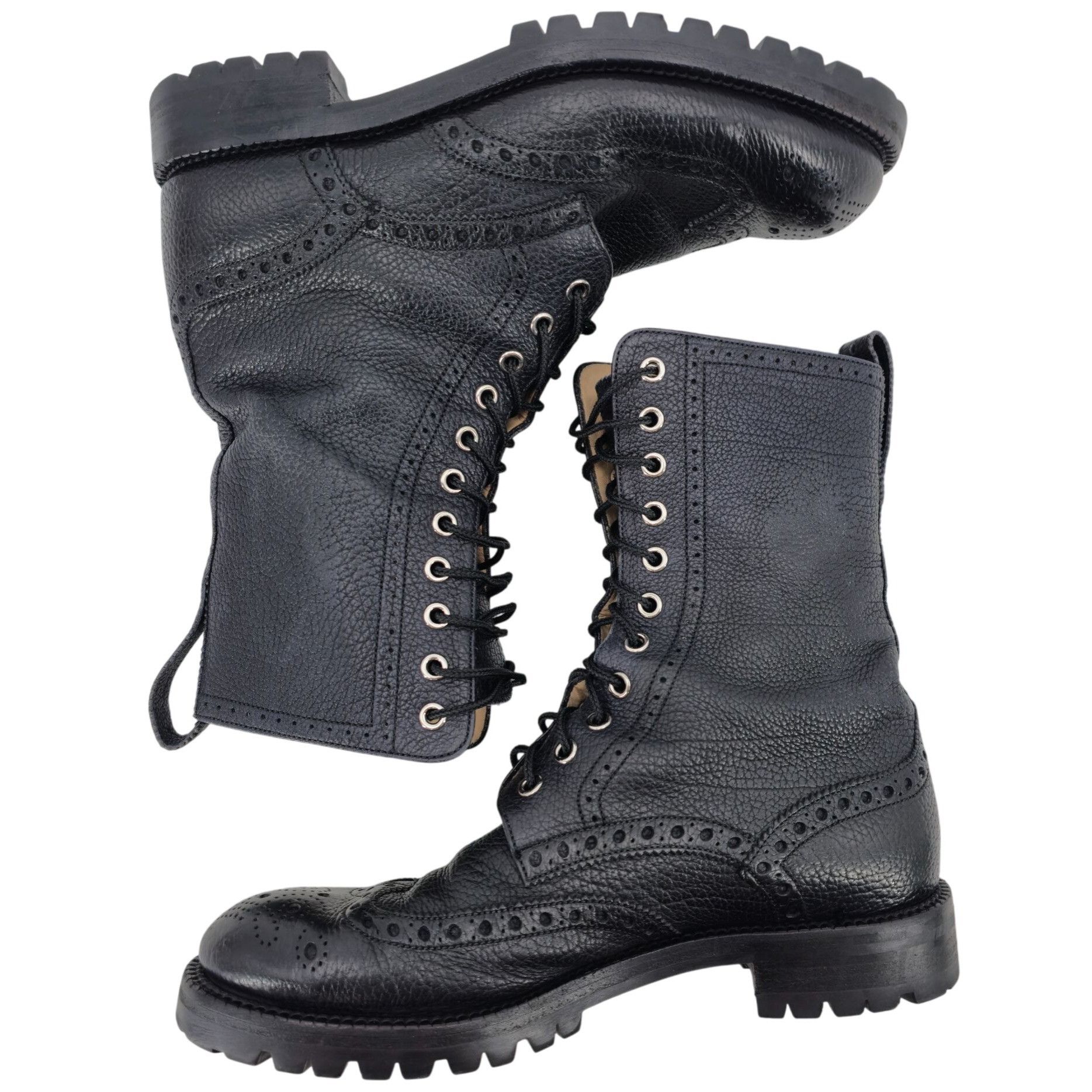 Bally Bally of Switzerland Black Grain Leather Combat Boots Men 8 Size US 8 / EU 41 - 6 Thumbnail