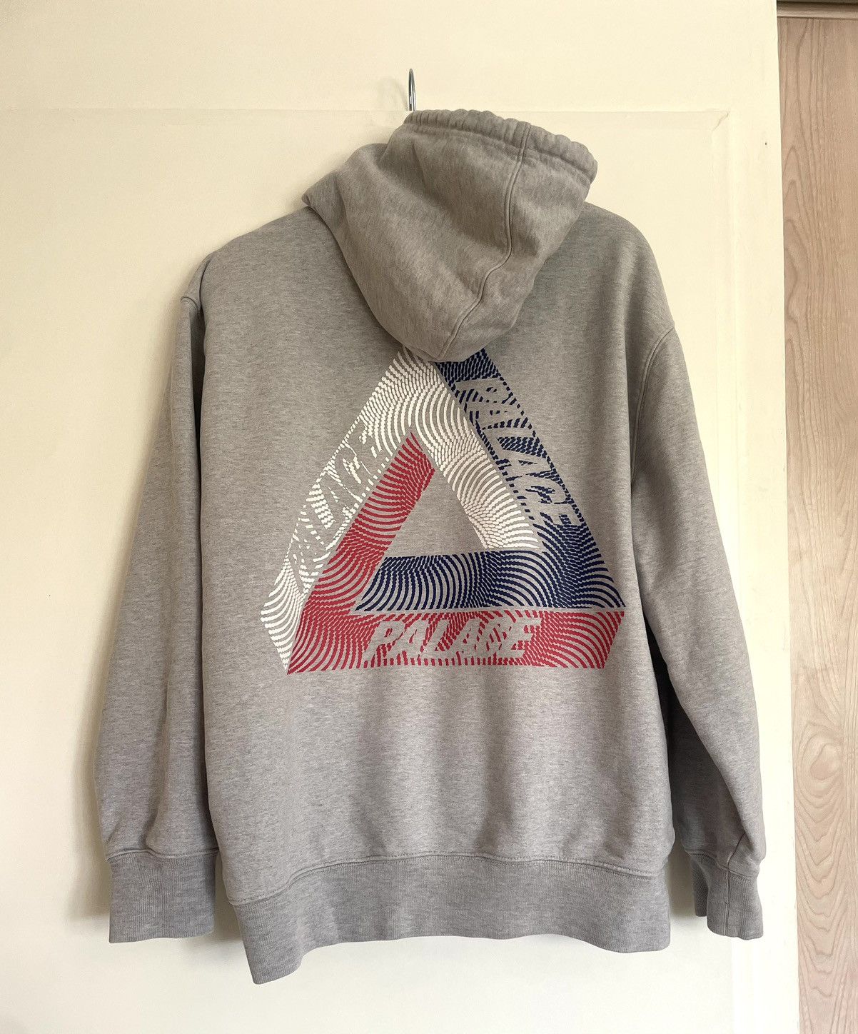 Palace Tri-Ferg Hoodie Grey Marl Red Blue Logo
