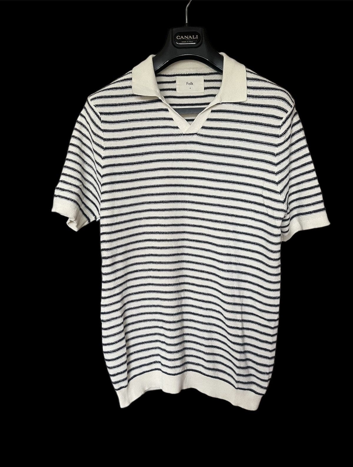 Designer Folk Striped sopranos Italian style polo tee Size US L / EU 52-54 / 3 - 2 Thumbnail