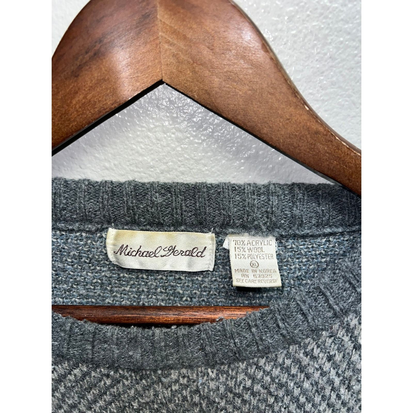 Vintage Vintage Michael Gerald Sweater Gray Blue Pullover 90s XL Size US XL / EU 56 / 4 - 5 Thumbnail