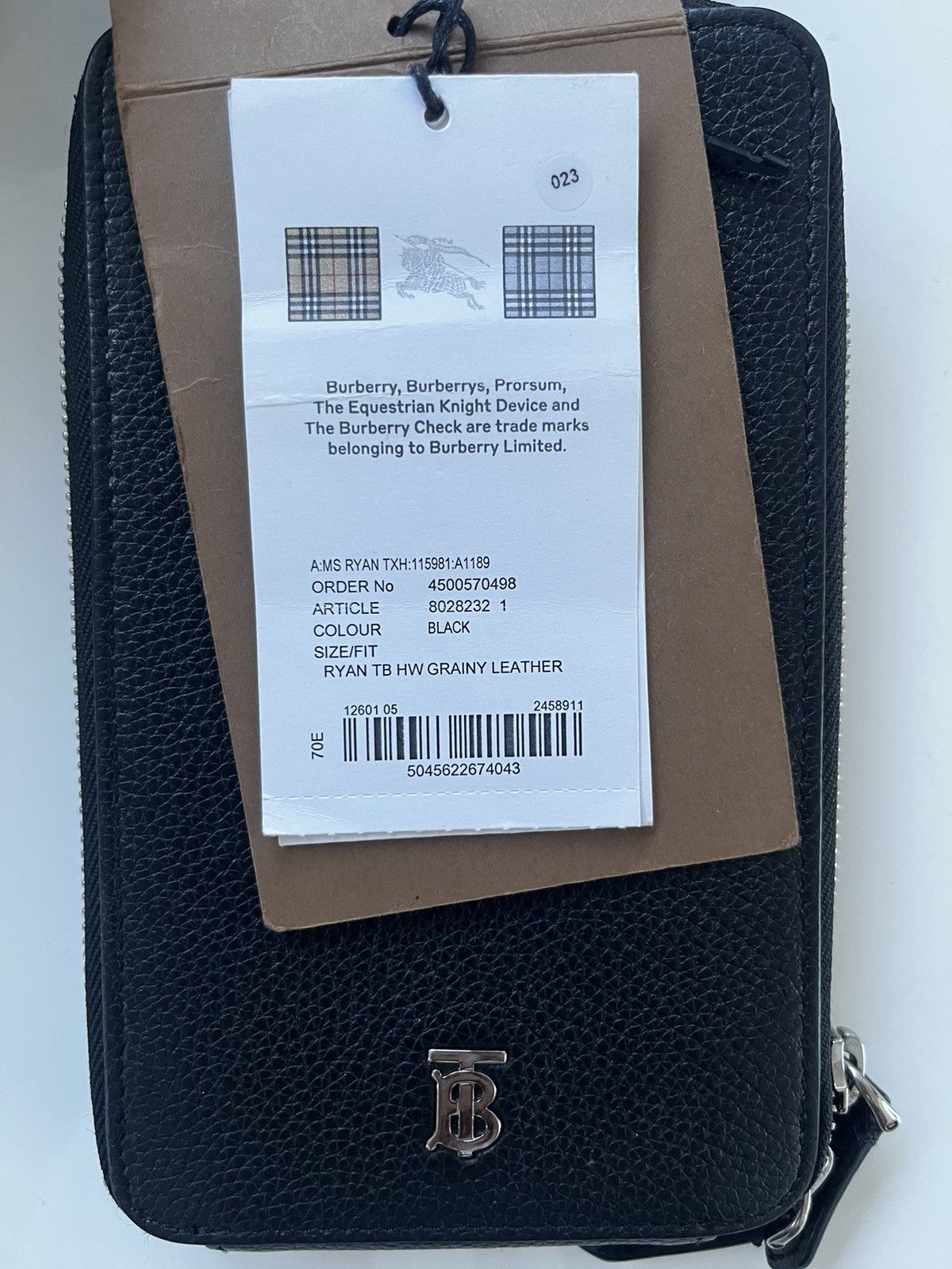 Burberry BURBERRY Black Leather Phone Shoulder Bag Size ONE SIZE - 7 Thumbnail