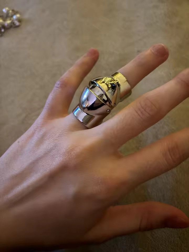 Vintage Armor Bone Joints Open Ring Size ONE SIZE - 2 Thumbnail
