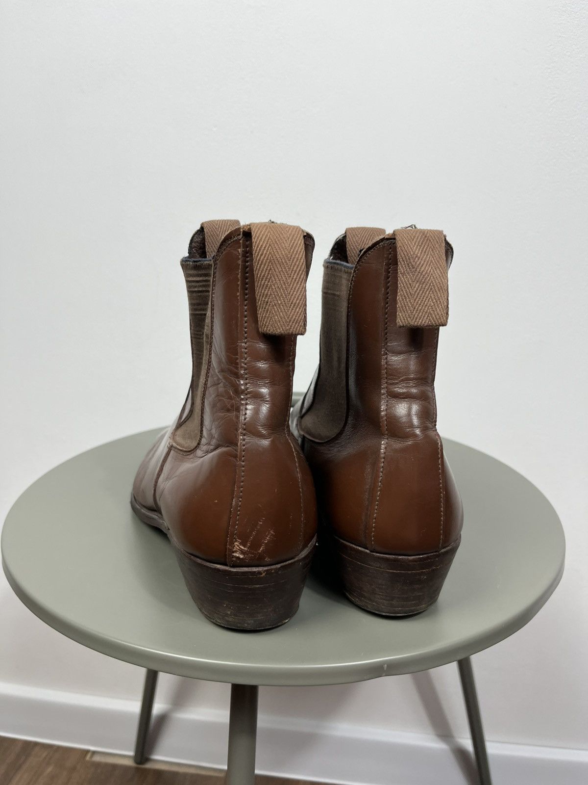 Leather Vintage Brown Leather Cowboy Western Boots US 9.5 Distressed Size US 9.5 / EU 42-43 - 8 Thumbnail