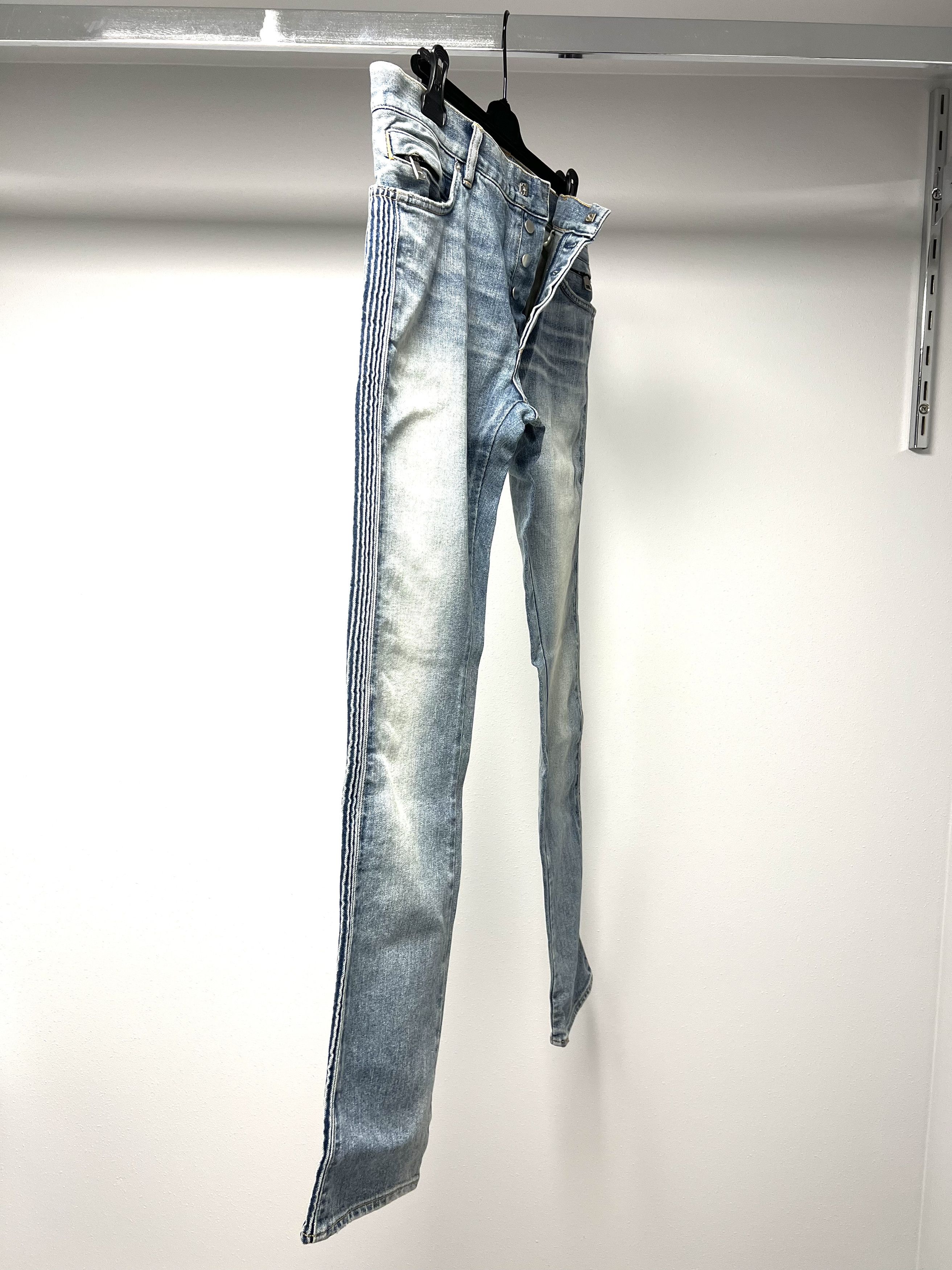 Balmain NEW, BALMAIN PARIS BLUE RIBBED DENIM JEANS SS17 Size US 33 - 14 Thumbnail
