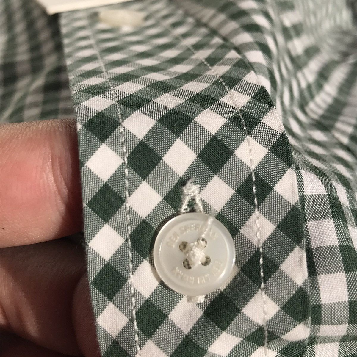 Ben Sherman × Vintage Ben Sherman Green Gingham Shirt Button Down Trimfit Short Size US S / EU 44-46 / 1 - 2 Thumbnail