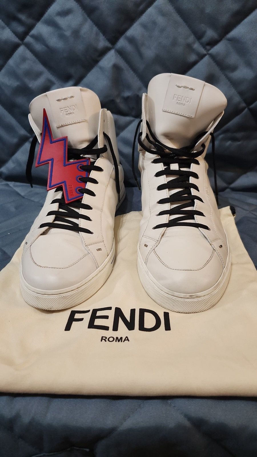Fendi Fendi Hi-Top with Lightning Bolt Charm Size US 12 / EU 45 - 2 Thumbnail