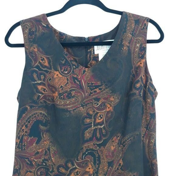 Vintage Vtg 90s Witchy Burnt Paisley Maxi Dress Sz M Black Double Sl Size M / US 6-8 / IT 42-44 - 5 Thumbnail