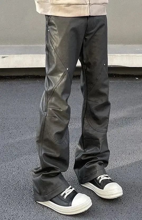 Japanese Brand Wakiko x Arisa Avant garde studded pu leather flare pants Size US 30 / EU 46 - 1 Thumbnail
