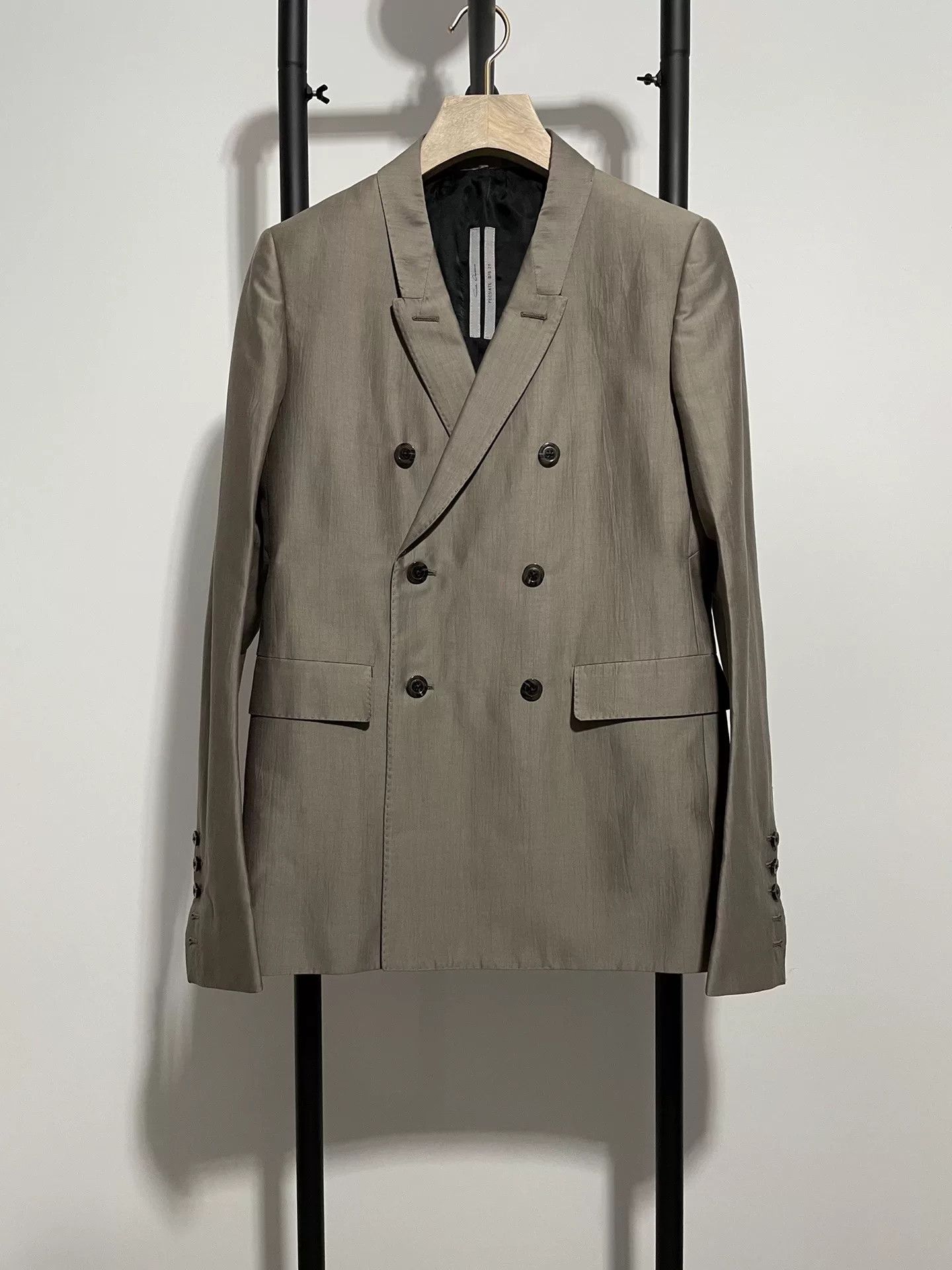 rick owens tailored double-breasted jacket