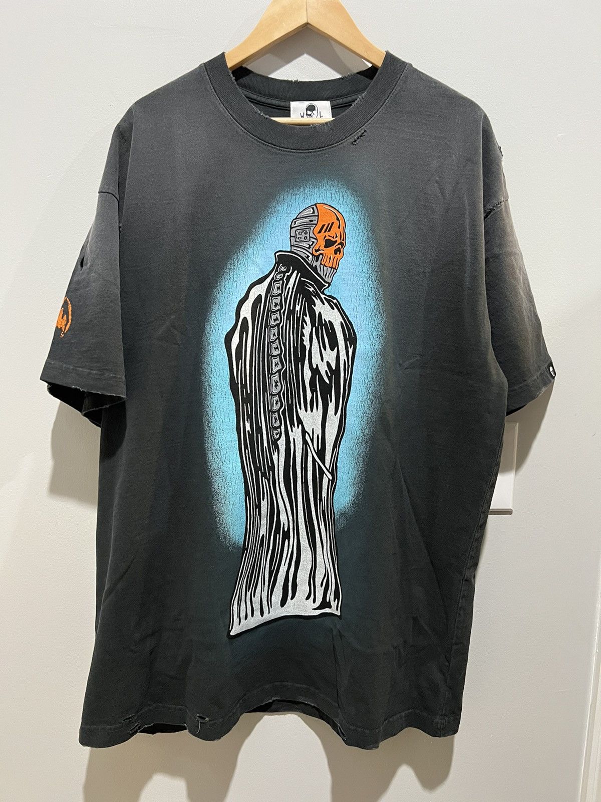 image of Warren Lotas Distressed “Frank” T Shirt in Black, Men's (Size 2XL)