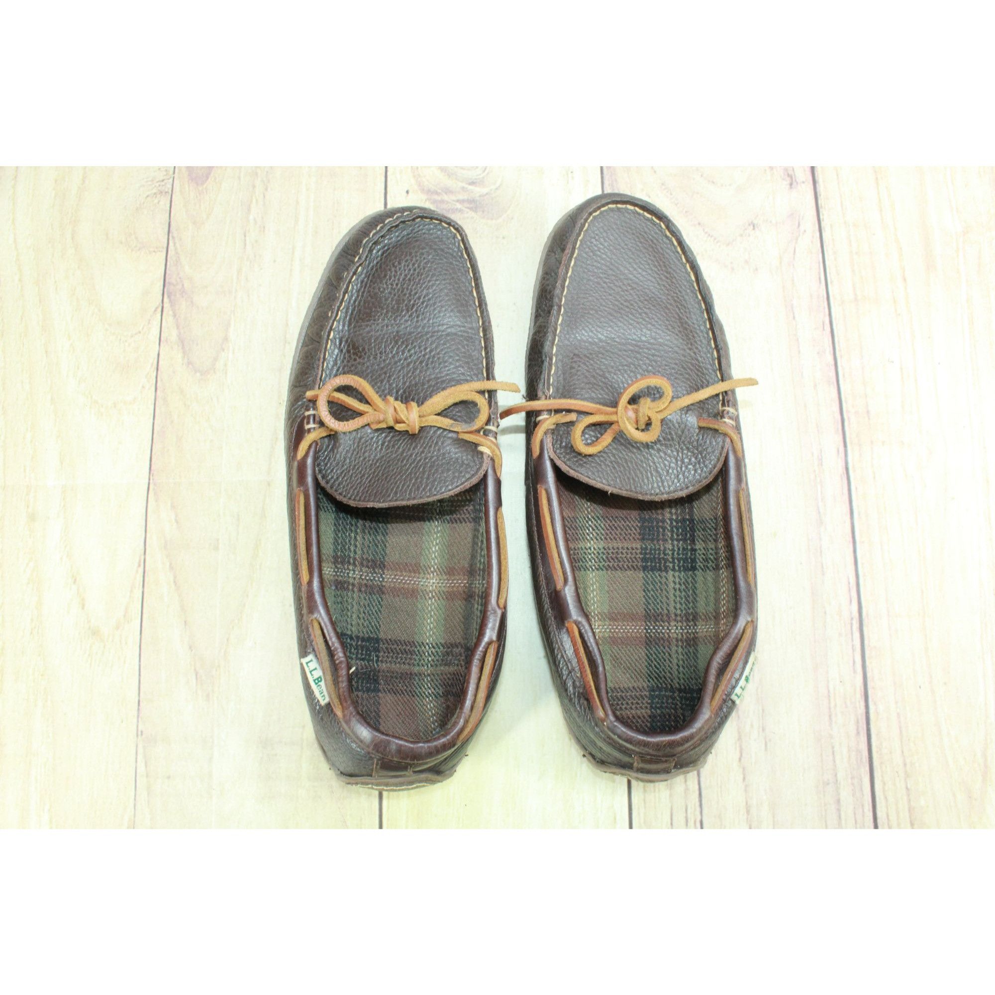 L.L. Bean LL Bean Men's Brown Leather Cotton Flannel-Lined Handsewn Sl Size US 11 / EU 44 - 7 Thumbnail