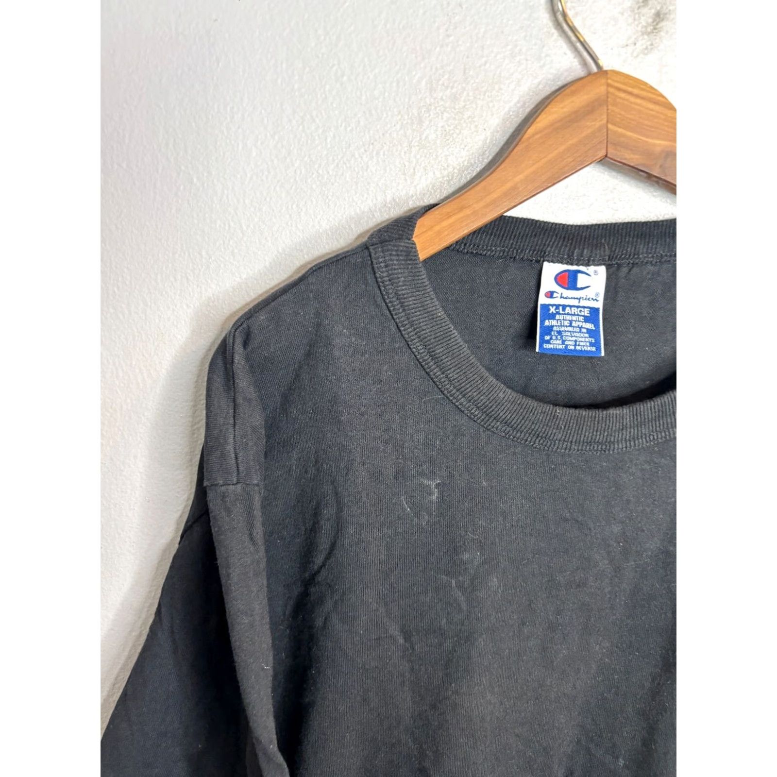 Champion Vintage Champion T-Shirt Crew Neck XL Black 80s Logo Short Sleeve Men Size US XL / EU 56 / 4 - 3 Thumbnail