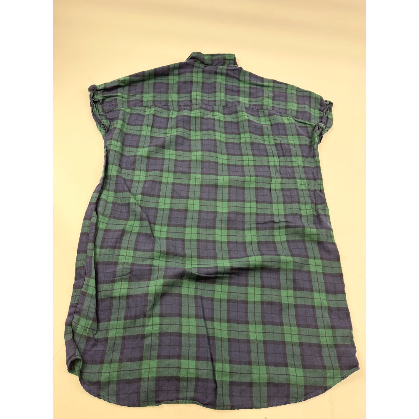 Vintage Grayson Dress Womens 2 Green Plaid Short Sleeve Collared Shirt Dress Lyocell Size XS / US 0-2 / IT 36-38 - 6 Thumbnail