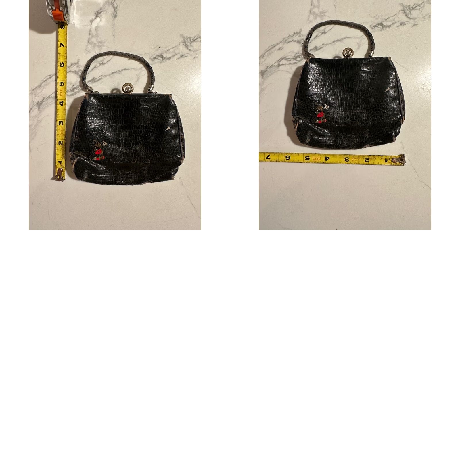 Vintage VINTAGE Micky Mouse Coin Purse Wallet Closing Clasp Extremely Old AS IS Black Women Size ONE SIZE - 9 Thumbnail